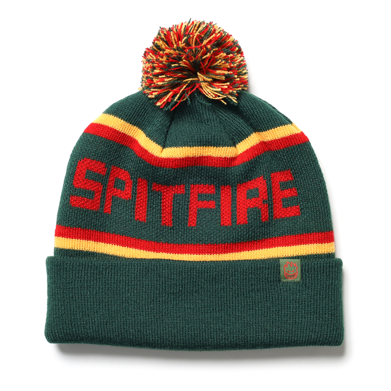 SPITFIRE / CLASSIC 87’ FILL POM BEANIE (DK GREEN/GOLD/RED)
