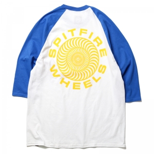 SPITFIRE / CLASSIC 87' SWIRLL 3/4 TEE (WHITE/ROYAL)