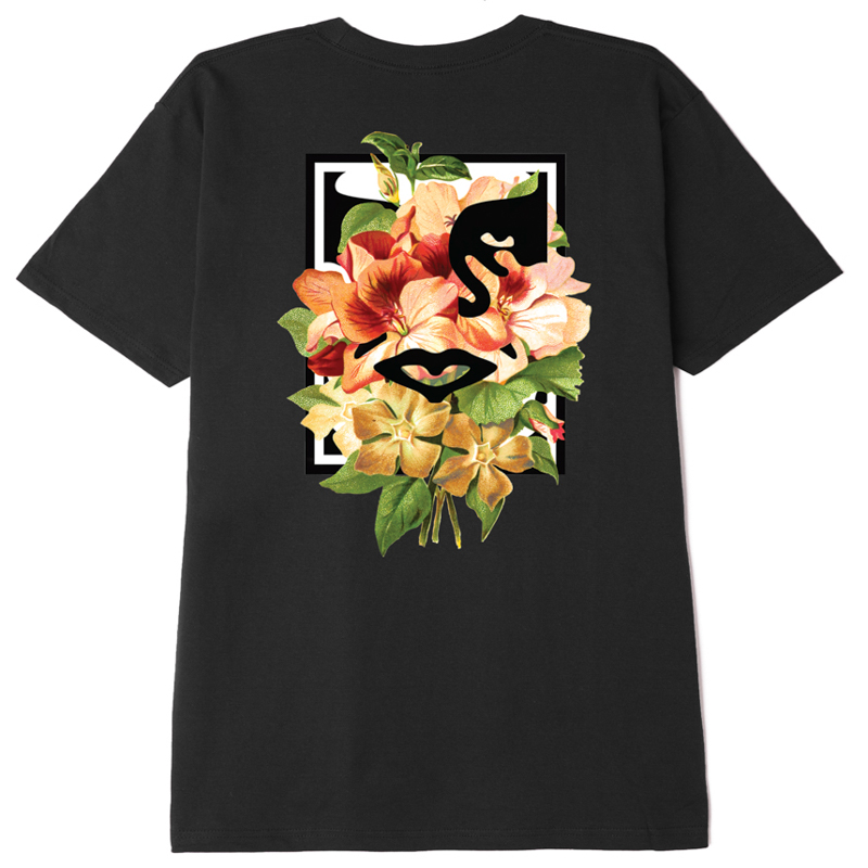 OBEY / OBEY FLORAL ICON FACE CLASSIC TEE (BLACK)