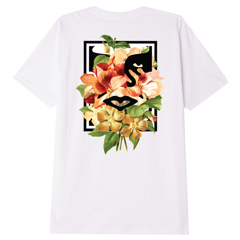 OBEY / OBEY FLORAL ICON FACE CLASSIC TEE (WHITE)