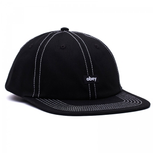 OBEY / MAC 6 PANEL SNAPBACK CAP (BLACK)