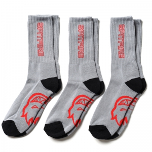 SPITFIRE / CLASSIC 87 3-PACK SOCKS (CHARCOAL/BLACK/RED)