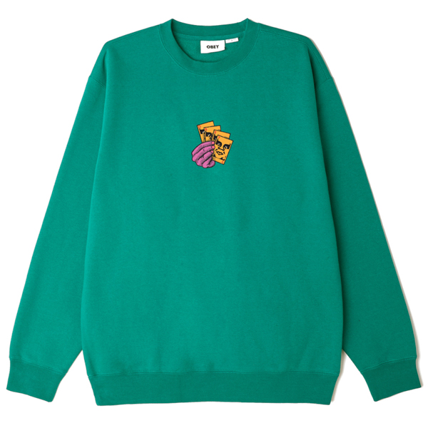 OBEY / ALL IN CREWNECK SWEAT (IVY)