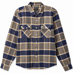BRIXTON / BOWERY L/S FLANNEL SHIRT (MOONLIT OCEAN/BRIGHT GOLD/OFF WHITE)