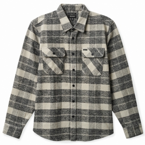 BRIXTON / BOWERY HEAVY WEIGHT L/S FLANNEL SHIRT (BLACK/CHARCOAL)
