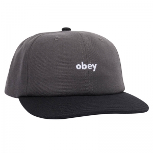 OBEY / OBEY SHADE 6 PANEL SNAPBACK CAP (DARK GREY MULTI)