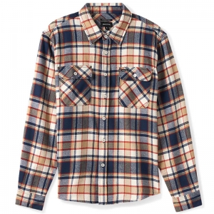 BRIXTON / BOWERY L/S FLANNEL SHIRT (WASHED NAVY/BARN RED/OFF WHITE)