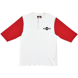 INDEPENDENT / O.G.B.C. 3/4 SLEEVE HENLEY TEE (OFF WHITE/RED)