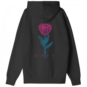 OBEY / OBEY BARBWIRE FLOWER PULLOVER HOODIE (BLACK)
