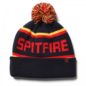 SPITFIRE / CLASSIC 87’ FILL POM BEANIE (NAVY/GOLD/RED)