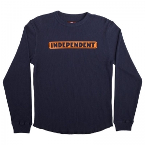 INDEPENDENT / BAR LOGO L/S THERMAL TEE (NAVY)
