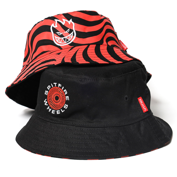 SPITFIRE / CLASSIC 87 SWIRL REVERSIBLE BUCKET HAT (BLACK/RED)