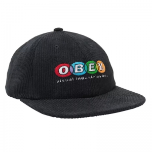 OBEY / OBEY INDUSTRIES 6 PANEL SNAPBACK CAP (BLACK)