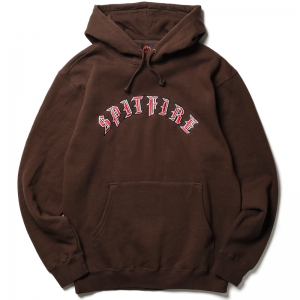 SPITFIRE / OLD E EMB PULLOVER HOODIE (BROWN)