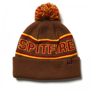 SPITFIRE / CLASSIC 87’ FILL POM BEANIE (BROWN/GOLD/RED)